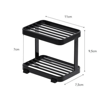 Yamazaki Tower Zeepbakje 2-laags - Zwart