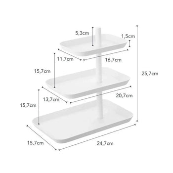 Yamazaki Tower etagère 3-laags - wit