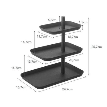Yamazaki Tower Etagère 3-laags - Zwart