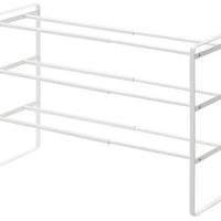 Yamazaki Frame uitschuifbaar 3-laags schoenenrek - wit - Mooier Thuis