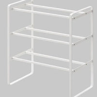 Yamazaki Frame uitschuifbaar 3-laags schoenenrek - wit - bestel bij Mooier Thuis
