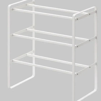Yamazaki Frame ausziehbares 3-stöckiges Schuhregal – weiß