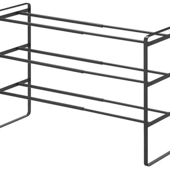 Yamazaki Frame ausziehbares 3-stöckiges Schuhregal – schwarz