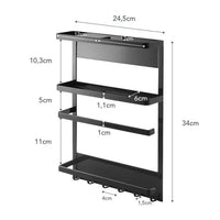 Yamazaki Tower magnetisch keukenrek zwart voor koelkast - bestel bij Mooier Thuis