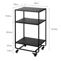 Yamazaki Tower Keukentrolley 3-laags - Zwart