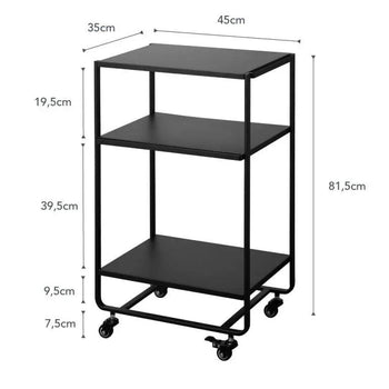 Yamazaki Tower Keukentrolley 3-laags - Zwart