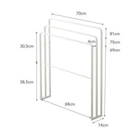 Yamazaki Tower handdoekenrek voor badkamer, 3 stangen - wit