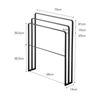 Yamazaki Tower handdoekenrek voor de badkamer, 3 stangen - zwart