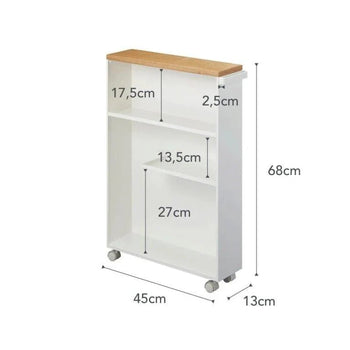 Yamazaki Tower Badezimmerschrank auf Rollen – Weiß