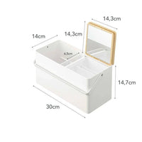Yamazaki Tower make-up organizer met spiegeltje  - wit - bestel bij Mooier Thuis