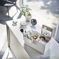 Yamazaki Tower make-up organizer met spiegeltje  - wit - Mooier Thuis