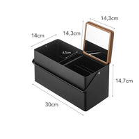 Yamazaki Tower make-up organizer met spiegeltje - zwart - bestel bij Mooier Thuis