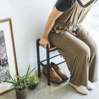 Yamazaki Tower Schoenenrek met houten plank - Zwart - afbeelding 2