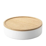 Yamazaki Rin lage opbergdoos met deksel - wit - 22 cm breed - Mooier Thuis