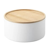 Yamazaki Rin hoge opbergdoos met deksel - wit - 22 cm breed - Mooier Thuis