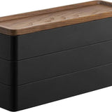 Yamazaki Rin Sieradenorganizer met deksel 3-laags - Zwart sieraden organizer - 8 cm breed - Mooier Thuis