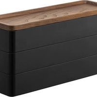 Yamazaki Rin Sieradenorganizer met deksel 3-laags - Zwart - Mooier Thuis
