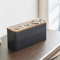 Yamazaki Rin Sieradenorganizer met deksel 3-laags - Zwart - afbeelding 2