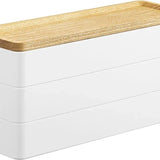 Yamazaki Rin Sieradenorganizer met deksel 3-laags - Wit sieraden organizer - 8 cm breed - Mooier Thuis
