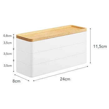 Yamazaki Rin Schmuckorganizer mit Deckel, 3-stöckig – Weiß