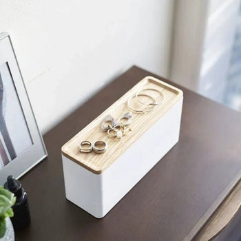 Yamazaki Rin Schmuckorganizer mit Deckel, 3-stöckig – Weiß