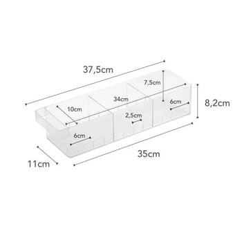 Yamazaki Tower koelkastorganizer met verdelers - wit