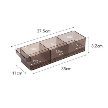 Yamazaki Tower koelkastorganizer met verdelers - zwart