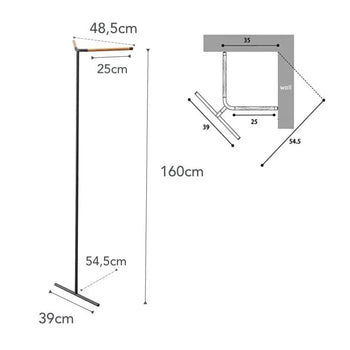 Eckgarderobe am Yamazaki-Turm, angelehnt – schwarz