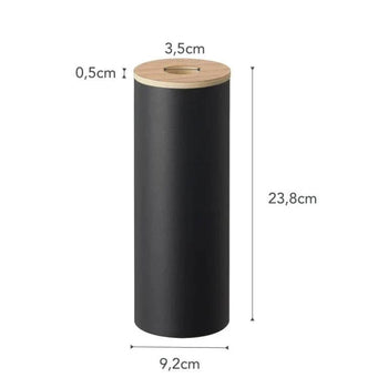 Yamazaki Rin tissuebox rond L - zwart