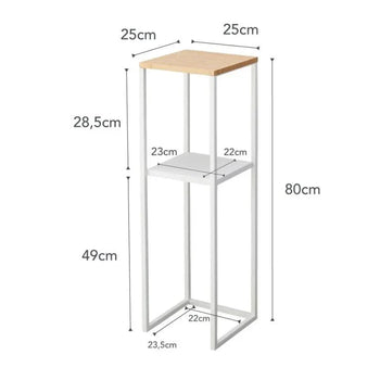 Hoher, zweistöckiger Beistelltisch „Yamazaki Tower“ – weiß
