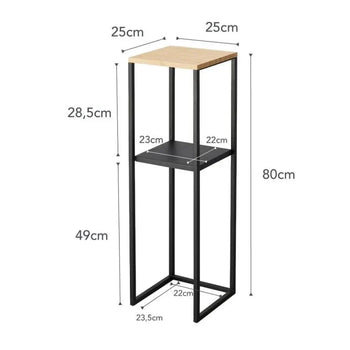 Hoher, zweistöckiger Beistelltisch „Yamazaki Tower“ – schwarz
