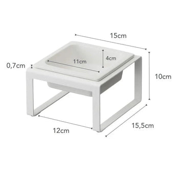 Yamazaki Tower Voerbak enkel - Wit