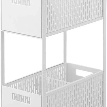 Yamazaki Tower opbergmanden set 2-laags - wit