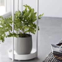 Yamazaki Tower plantenstandaard 2-laags op wielen - wit