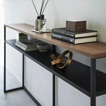Yamazaki Tower breiter Wandtisch, 2-stufig - Schwarz