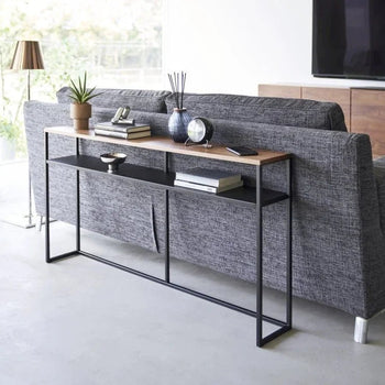 Yamazaki Tower breiter Wandtisch, 2-stufig - Schwarz