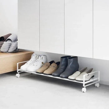 Yamazaki Tower Schuhregal auf Rollen – Weiß