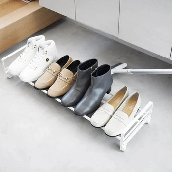 Yamazaki Tower Schuhregal auf Rollen – Weiß
