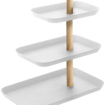 Yamazaki Rin Schmuckhalter mit drehbaren Ebenen – weiß
