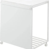 Yamazaki Tower prullenbak op wielen, 2 compartimenten - wit - 52 cm breed - Mooier Thuis