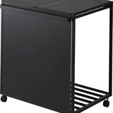 Yamazaki Tower prullenbak op wielen, 2 compartimenten - zwart - 52 cm breed - Mooier Thuis