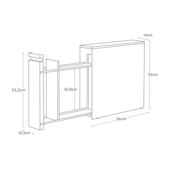 Yamazaki Uitschuifbare badkamerorganizer - wit