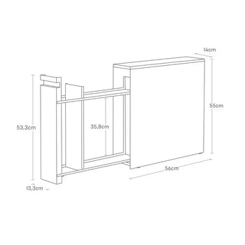 Yamazaki Tower uitschuifbare badkamerorganizer - zwart