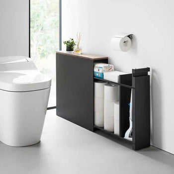 Yamazaki Tower uitschuifbare badkamerorganizer - zwart