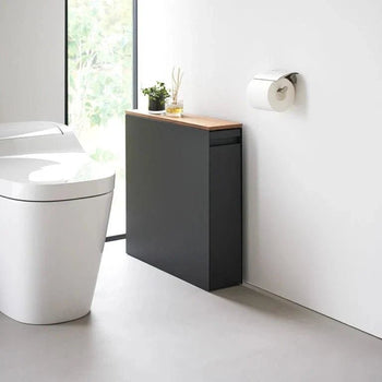 Yamazaki Tower uitschuifbare badkamerorganizer - zwart