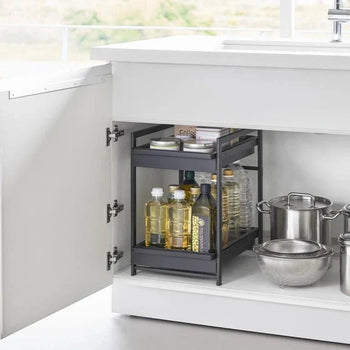Yamazaki Tower keukenkastorganizer 2-laags - zwart