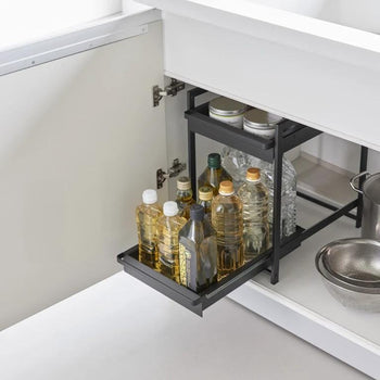 Yamazaki Tower keukenkastorganizer 2-laags - zwart