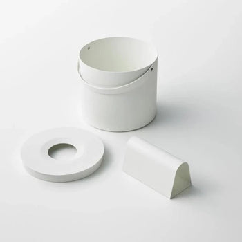 Yamazaki Tower ronde tissuebox met handvat - wit