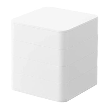 Yamazaki Tower Schmuckorganizer, quadratisch, 4-stöckig – weiß