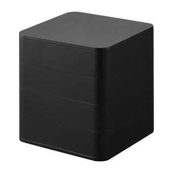 Yamazaki Tower Schmuckorganizer, quadratisch, 4-stöckig – Schwarz